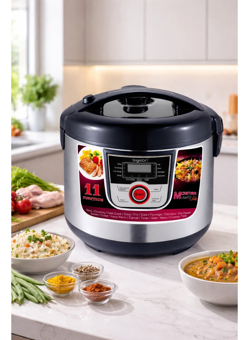 برايتون طباخ كهربائي متعدد الوظائف سعة 5 لترات بقوة 900 واط - 11 برنامجًا تلقائيًا، مؤقت 24 ساعة وبدء تشغيل مؤجل، وعاء قابل للإزالة غير لاصق، وظائف الطهي بالبخار/الطبخ على نار هادئة/القلي/الخبز/صنع الزبادي، خاصية الحفاظ على الحرارة، ضمان لمدة عامين - Image 2